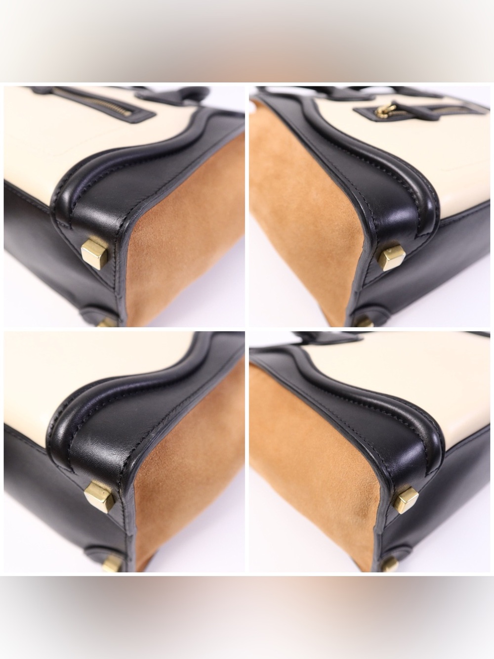 ✨🛍️ Celine Tricolor Micro Luggage Tote - Black, Brown, and Cream - Picture 5 of 8